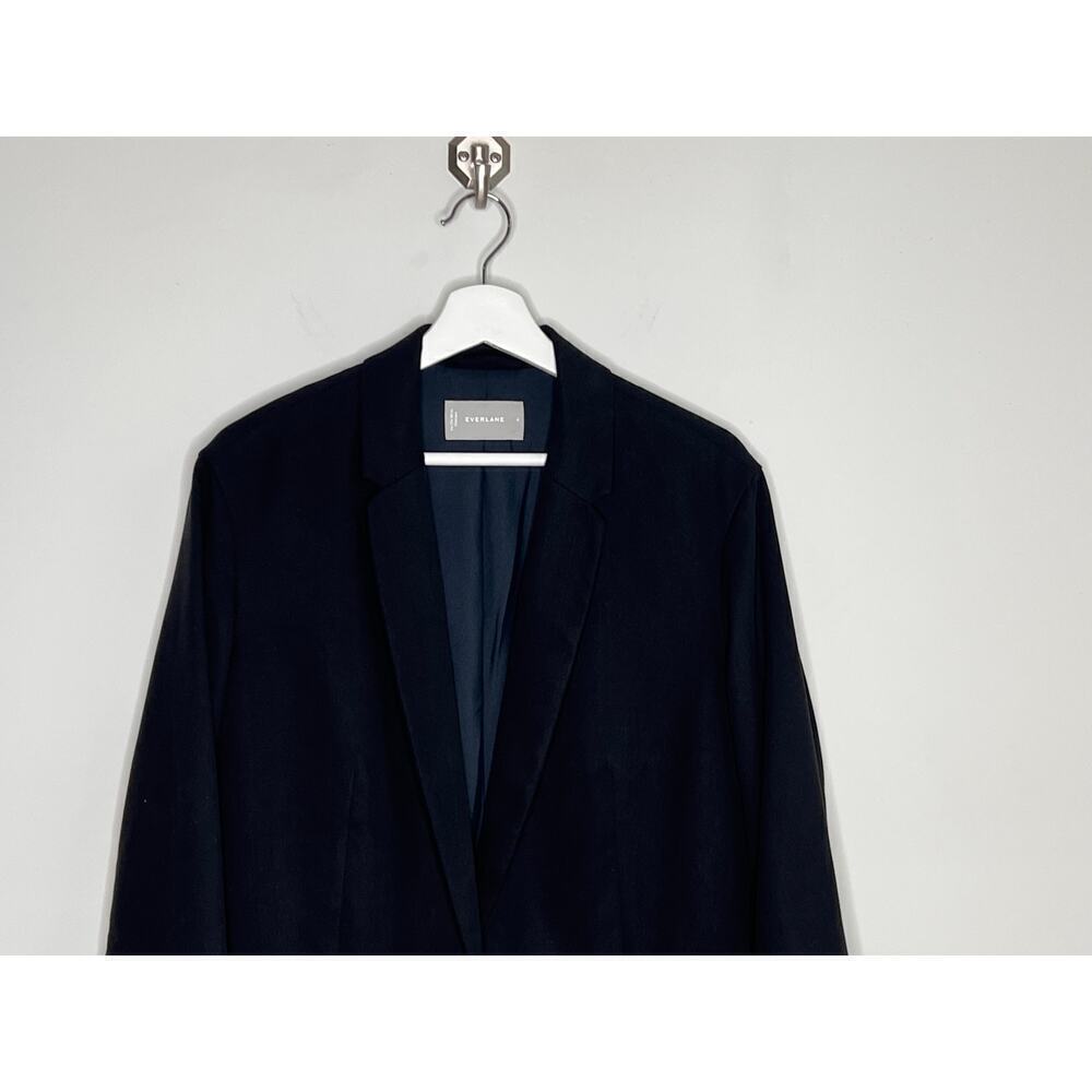 Everlane Long Sleeve Notch Lapel Single Breasted The Easy Blazer Black Women's 4 - Picture 4 of 8